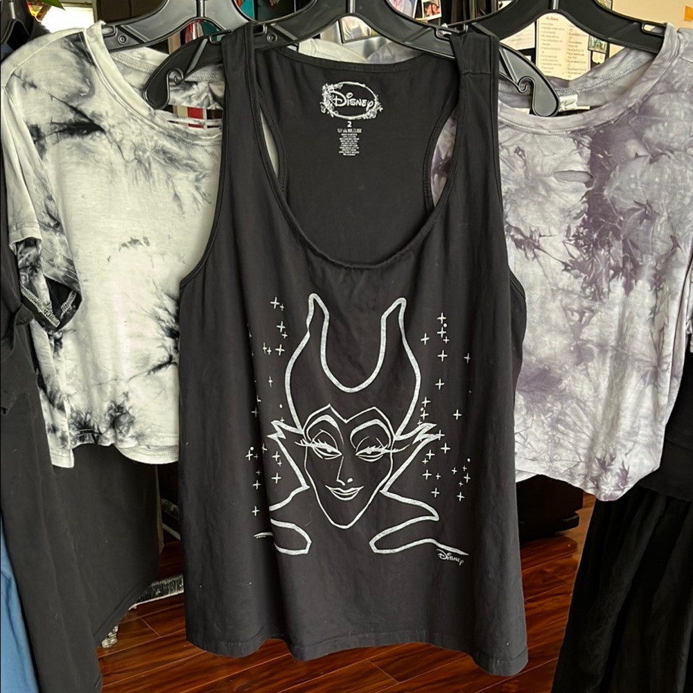 Disney Black and White Maleficent Tank Top